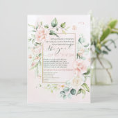 水彩花ヘブライ語バルミツワー招待状 招待状 (スタンド正面)