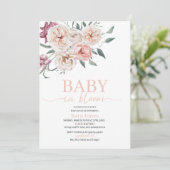 水彩花ベビーイン開花ベビーシャワー 招待状 (スタンド正面)