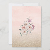 水彩花ベビーイン開花ベビーシャワー 招待状 (裏面)