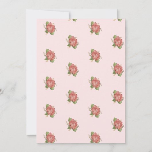 水彩花ベビーデアーズベビーシャワー 招待状 (裏面)