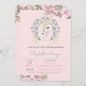 水彩花ベビーデアーズベビーシャワー 招待状 (正面/裏面)