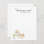 水彩花ポット有難う サンキューカード (正面/裏面)