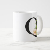 水彩花マグカップ文字Q ジャンボコーヒーマグカップ (正面右)