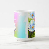 水彩花マグカップ コーヒーマグカップ (中央)