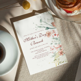 水彩花マザーズデイブランチ招待状 招待状