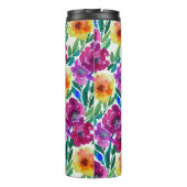 水彩花マルーンと黄色 タンブラー (裏面)