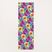 水彩花マルーンと黄色 ヨガマット (裏面)