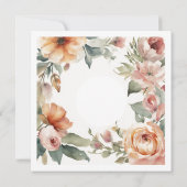 水彩花ミニマルブライダルシャワーカード (裏面)