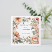 水彩花ミニマルブライダルシャワーカード 招待状 (スタンド正面)