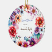 水彩花ミニマルブライダルシャワー セラミックオーナメント (左)