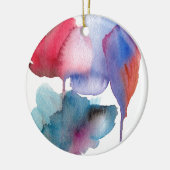 水彩花モダンフローラデザイン セラミックオーナメント (左)