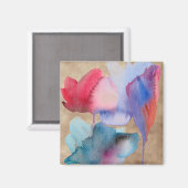 水彩花モダンフローラデザイン マグネット (正面/裏面)