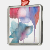 水彩花モダンフローラデザイン メタルオーナメント (左)