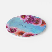 水彩花モダンフローラブライダルシャワー ペーパープレート (アングル)