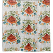 水彩花モダンモチーフ自然お洒落 シャワーカーテン (正面)