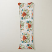 水彩花モダンモチーフ自然お洒落 ボディピロー (正面縦)