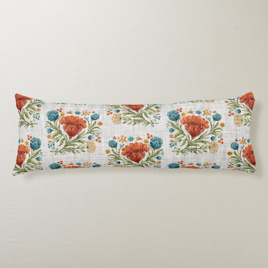 水彩花モダンモチーフ自然お洒落 ボディピロー (正面)