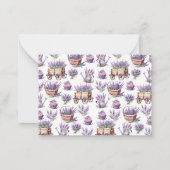 水彩花モダン店ラベンダー ノートカード (裏面)