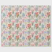 水彩花モダン模様 ラッピングペーパー (フラット)
