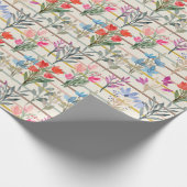 水彩花モダン模様 ラッピングペーパー (角)