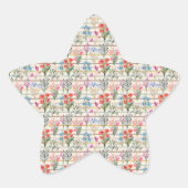 水彩花モダン模様 星シール (正面)