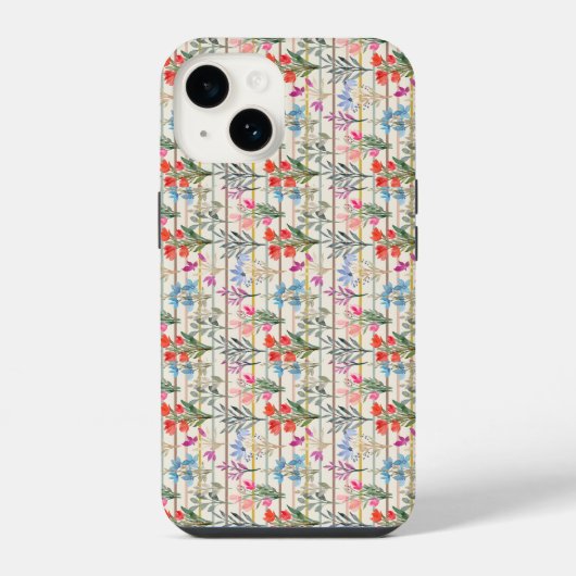 水彩花モダン模様 iPhoneケース (裏面)