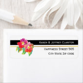 水彩花モダン白結婚 ラベル (インサイチュ)