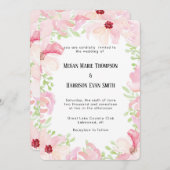 水彩花モダン結婚式招待状 招待状 (正面/裏面)