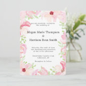 水彩花モダン結婚式招待状 招待状 (スタンド正面)