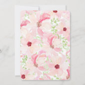 水彩花モダン結婚式招待状 招待状 (裏面)