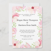 水彩花モダン結婚式招待状 招待状 (正面)