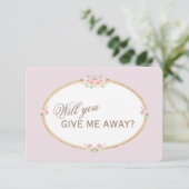 水彩花モチーフのゴールドフレーム「私をあなたに捧げます」 招待状 (スタンド正面)