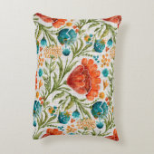 水彩花モチーフの背景。手絵を描E アクセントクッション (裏面(縦))