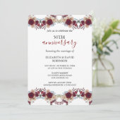 水彩花モチーフ 50周年結婚記念日 招待状 (スタンド正面)