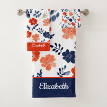 水彩花モノグラムの模様名エレガント