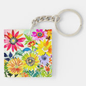 水彩花モノグラムの キーホルダー (裏面)