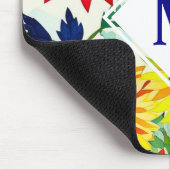 水彩花モノグラムの マウスパッド (コーナー)