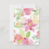 水彩花モノグラム結婚のエンクロージャカード 出欠カード (裏面)