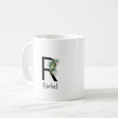 水彩花モノグラム退職コーヒーマグ コーヒーマグカップ (正面左)