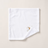 水彩花モノグラム タオルセット (ウォッシュタオル)