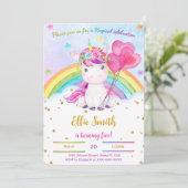 水彩花ユニコーンの招待状 招待状 (スタンド正面)