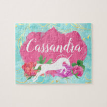 水彩花ユニコーンピンクブルーガールズ名