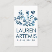 水彩花ユニーク植物性モダンフローラ 名刺 (正面)