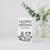 水彩花ユニーク植物性モダンフローラ 名刺 (スタンド正面)