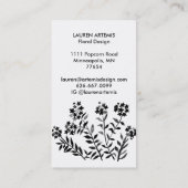 水彩花ユニーク植物性モダンフローラ 名刺 (裏面)