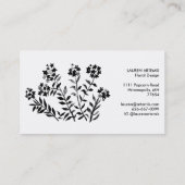 水彩花ユニーク植物性モダンフローラ 名刺 (裏面)