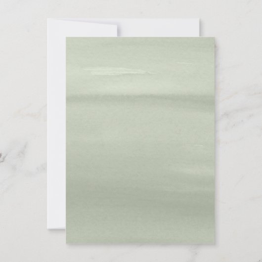 水彩花ユーカリ緑の赤ちゃんシャワー 招待状 (裏面)