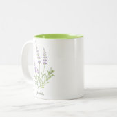 水彩花ラベンダーのハーブ ツートーンマグカップ (正面左)