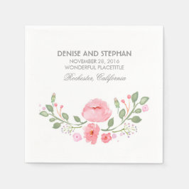水彩花ロマンチック結婚ズ スタンダードカクテルナプキン