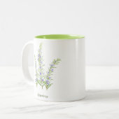 水彩花ローズマリーハーブ ツートーンマグカップ (正面左)